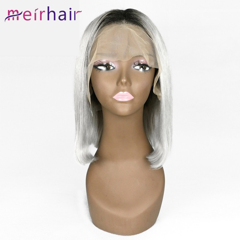 Wholesale Virgin Brazilian Human Hair Straight Lace Wigs TB/Grey